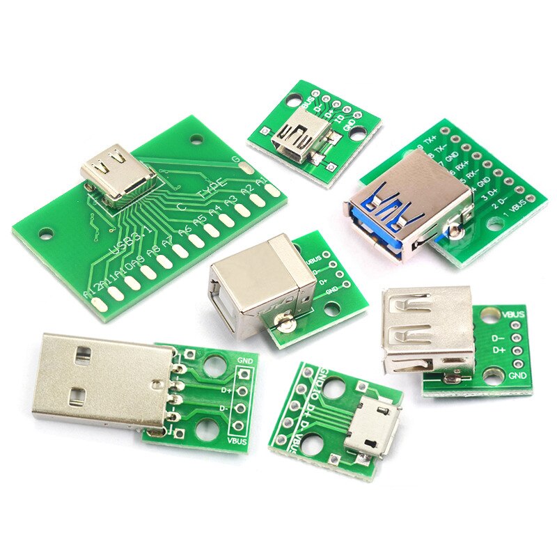 Set 5 / 2 Bảng Mạch Chuyển Đổi Cổng Usb Sang Mini Micro Usb Sang Dip Board 2.54mm Female Type-C Usb2.0 3.0 | BigBuy360 - bigbuy360.vn