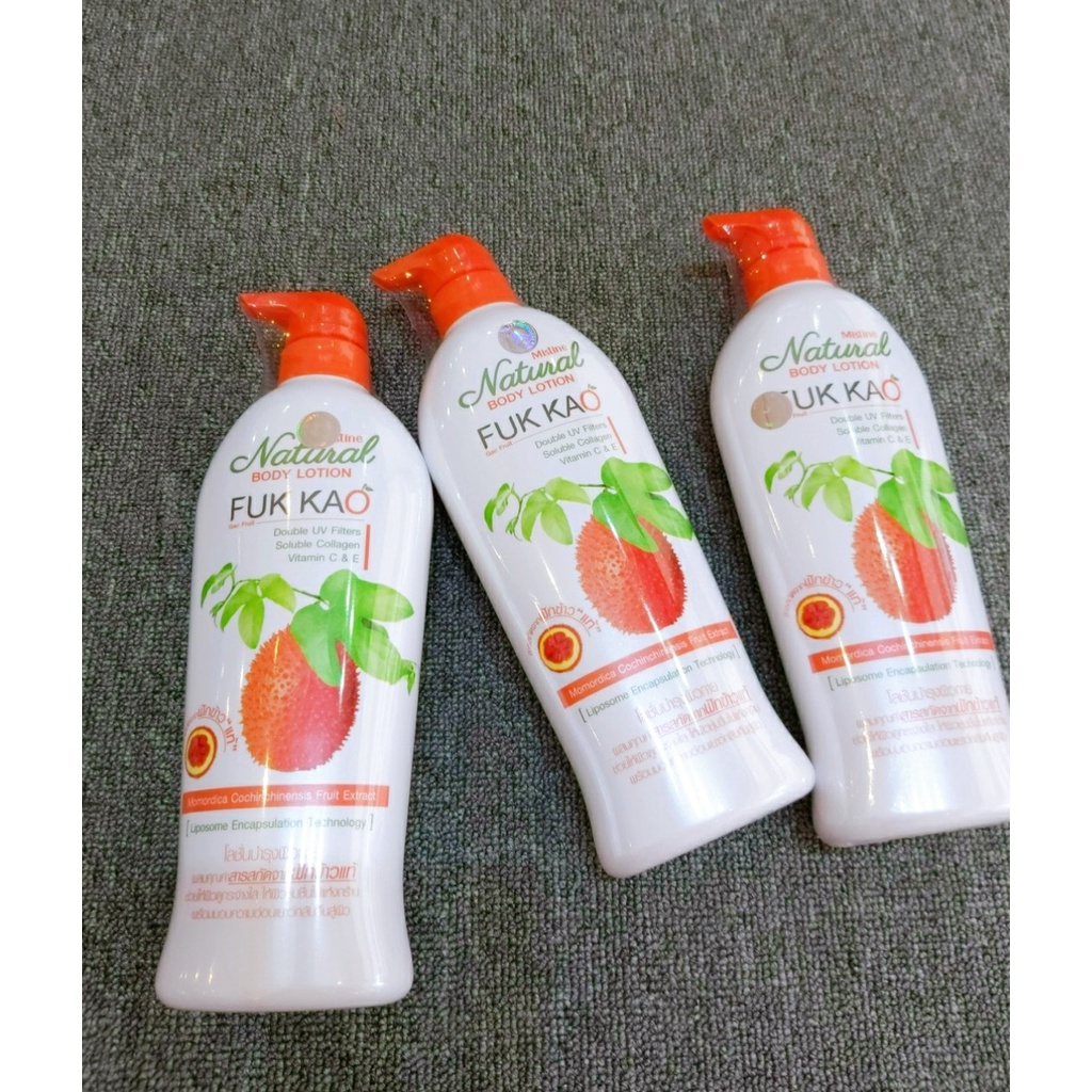 Dưỡng Thể Mistine Tinh Chất Gấc Natural Body Lotion Fuk Kao 500ml Thái Lan