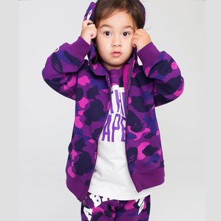 Bape áo khoác hoodie in hình cá mập họa tiết rằn ri