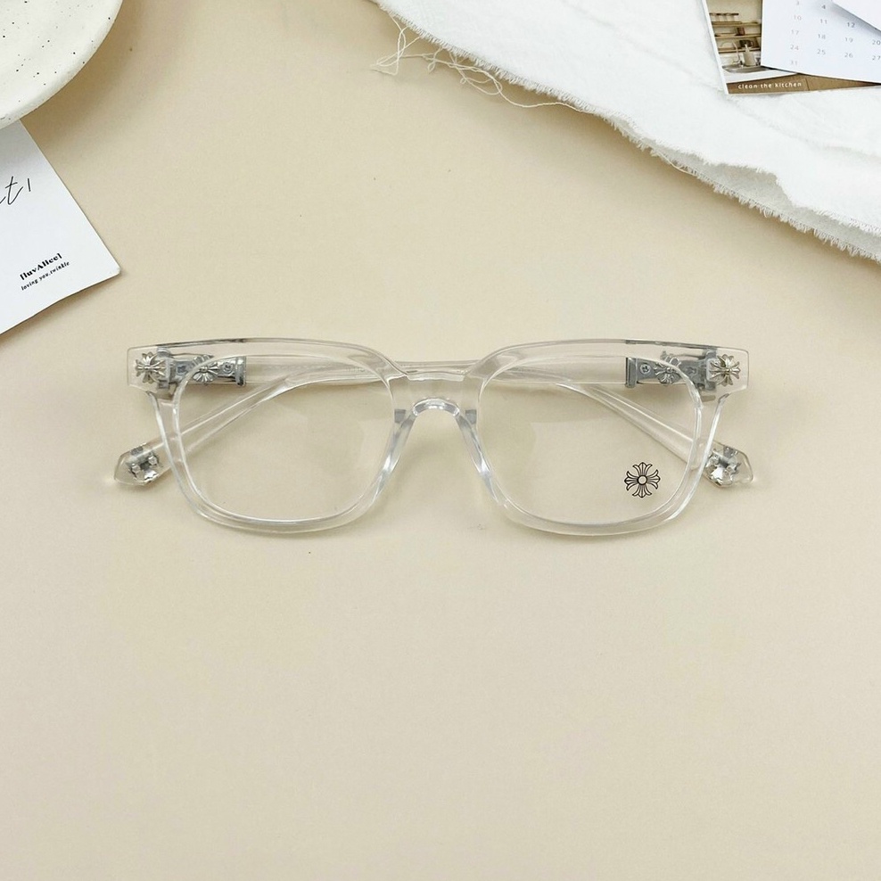 Gọng kính cận thời trang JJ2273 gọng nhựa đính kim loại, mắt vuông 0 độ chống nắng, chống tia UV dành cho nam và nữ