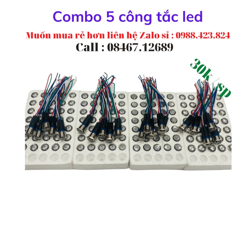 [ Sỉ 30k ] Combo 5 công tắc led logo Honda ; Yamaha ; Monster ; Power chất lượng cao tặng jack kết nối