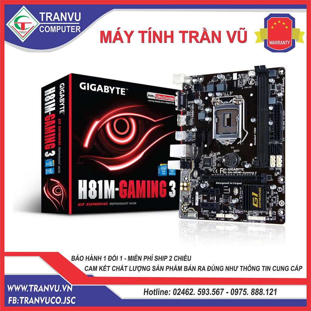 Main Gigabyte H81M Gaming 3 - SK 1150 chuyên game đồ họa cao cấp Like New