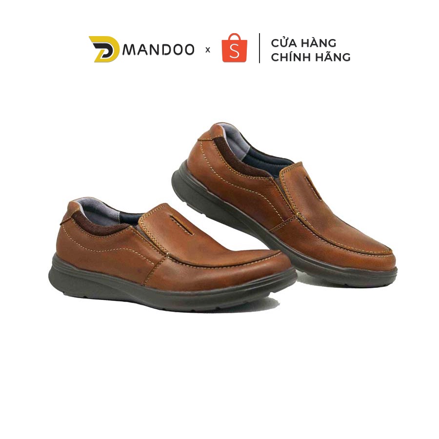 Giày Lười Nam Da Bò Cao Cấp Mandoo Tăng Chiều Cao Màu Đen - Nâu NB5
