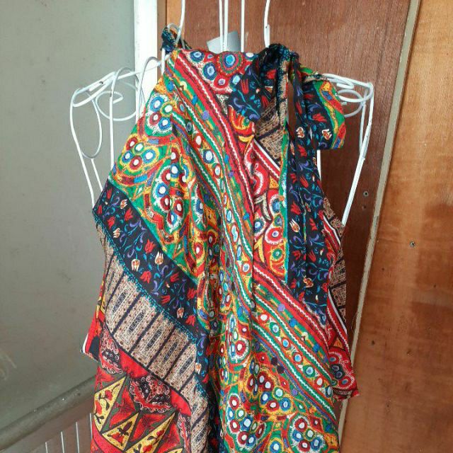 Áo yếm thổ cẩm cột nơ kèm ảnh thật | BigBuy360 - bigbuy360.vn