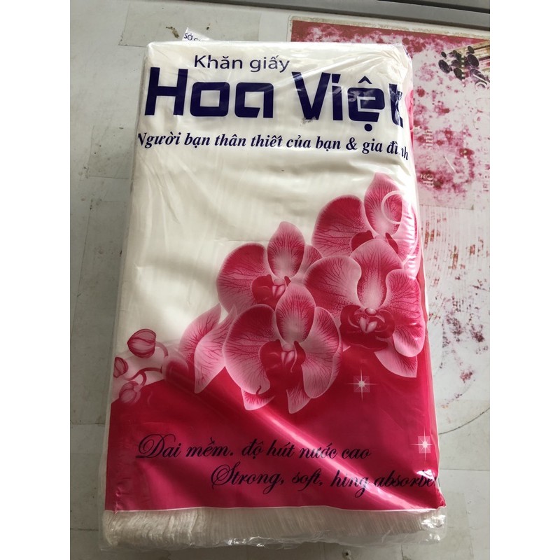 khăn giấy ăn ô vuông hoa việt 1gói 200g