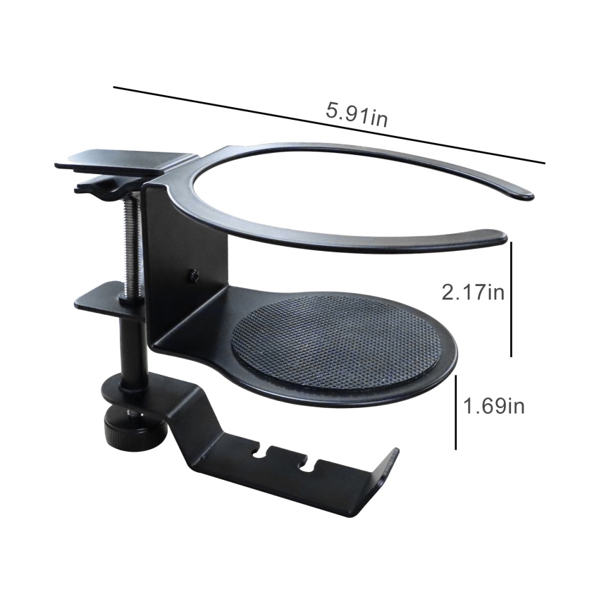Giá Đỡ Cốc Nước / Tai Nghe 2 Trong 1 Bằng Kim Loại Dạng Kẹp Tiện Dụng