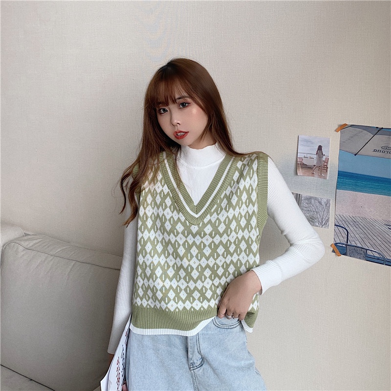 Áo len nữ không tay dáng rộng có 3 màu thời trang | BigBuy360 - bigbuy360.vn