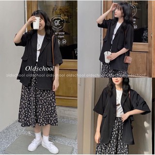 Áo vest khoác ngoài cộc tay kiểu dáng hàn quốc, ulzzang blazer