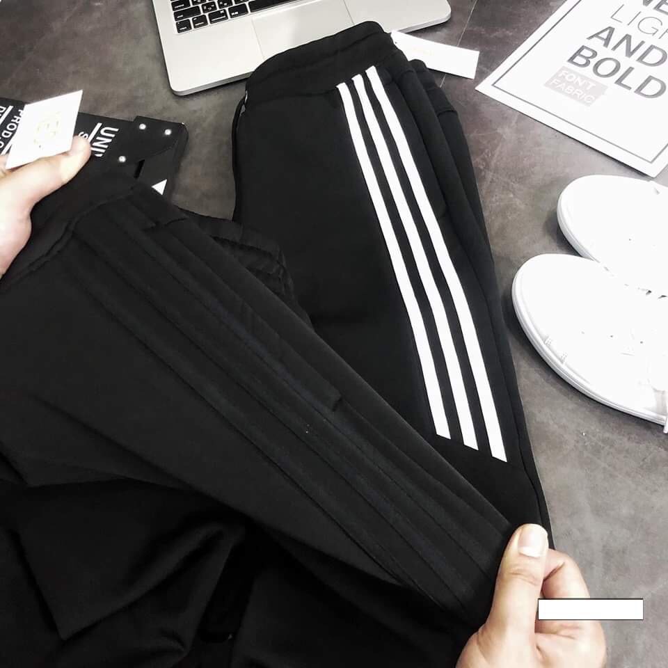 Quần jogger thể thao bo gấu unisex phong cách ulzzang ,Quần 3 Sọc nam Hot Trend 2022
