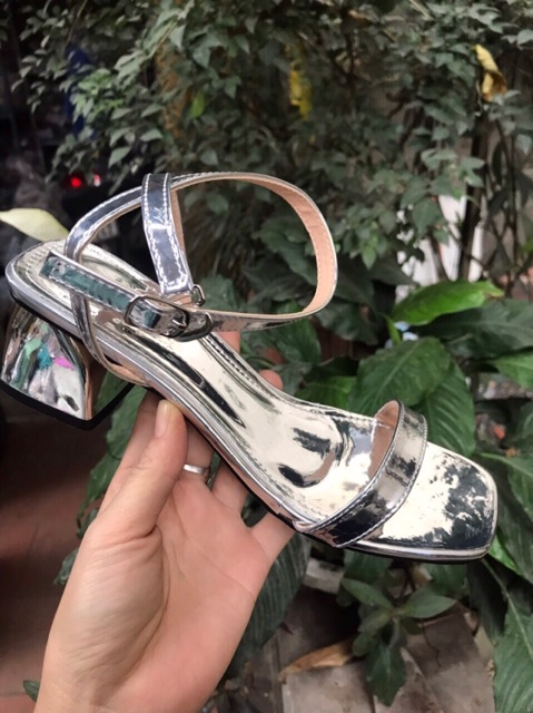 Sandal quai mảnh 5p màu bạc Mã S9