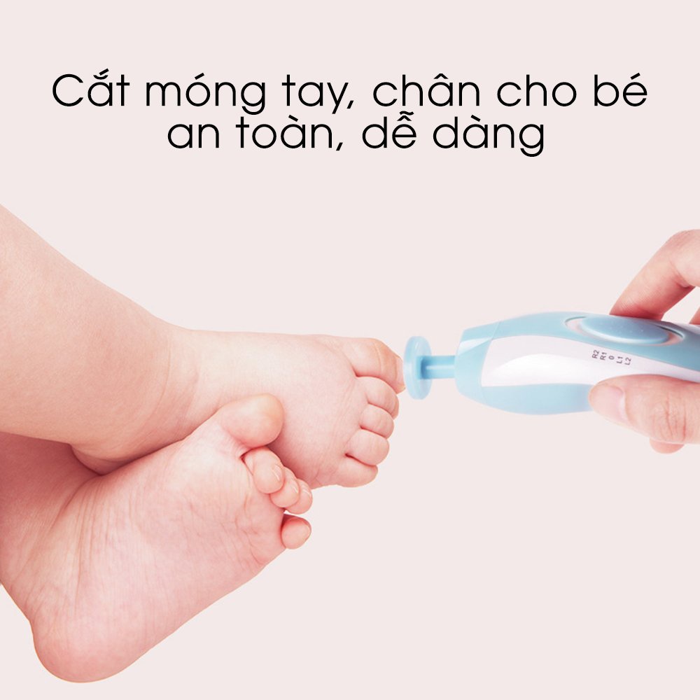 Máy Dũa Móng Tay Cho Bé, Bấm mài cắt móng tay trẻ sơ sinh thông minh 6 chức năng
