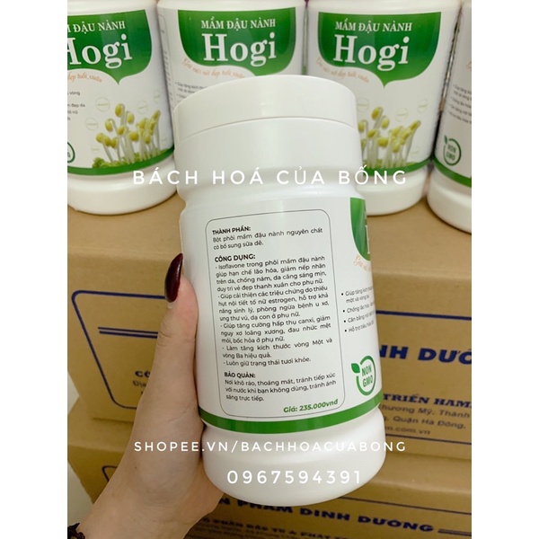 Bột Mầm Đậu Nành Hogi Nguyên chất (Hộp 400gr) , bổ sung sữa dê, giữ mãi nét đẹp tuổi xuân