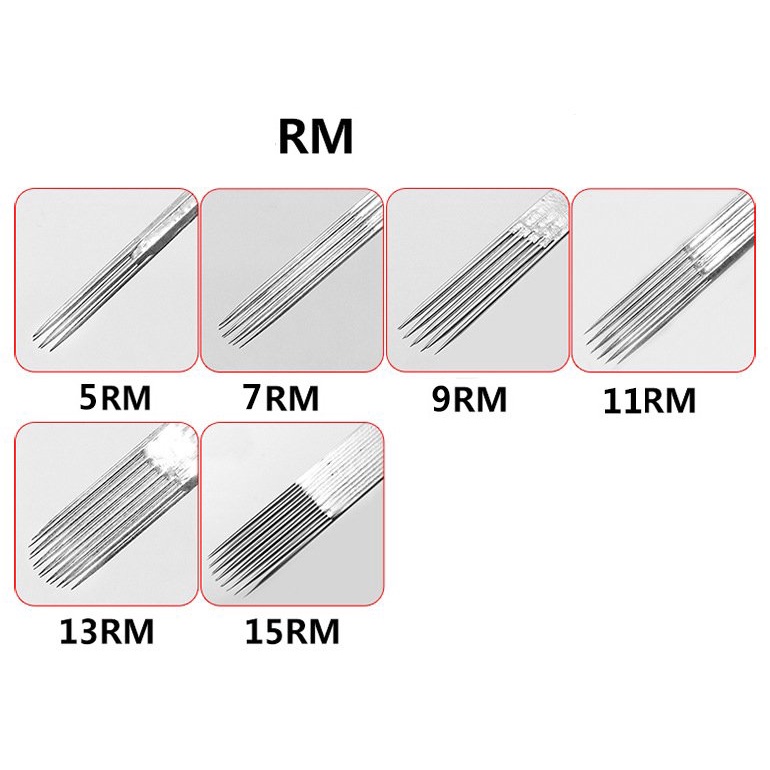 kim xăm Vỉ 5 Kim Hình kèm Theo Ngòi Các Kích Cỡ