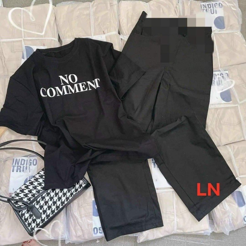 [Mã FAMARAL1 giảm 10K đơn 50K] Sét áo NOCOMENT+quần ống rộng LN11