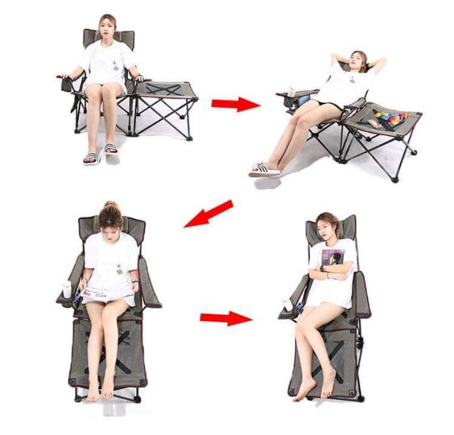 Ghế xếp nằm 8 chân, phần chân tách thành bàn hoặc ghế