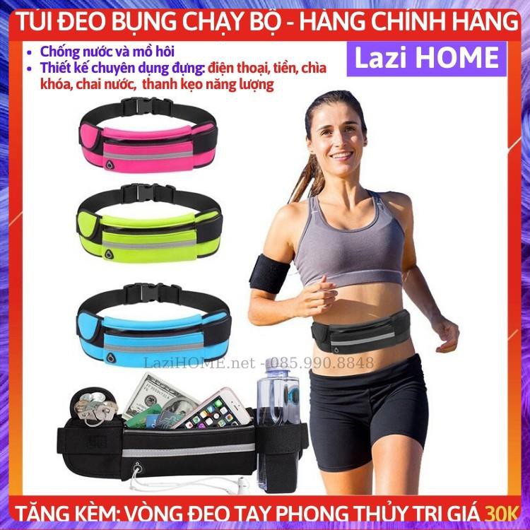 Phụ kiện xe đạp [HÀNG CAO CẤP], chạy bộ, túi đeo bụng cao cấp Lazi HOME - Chống nước, phản quang + Tặng vòng tay pt 2