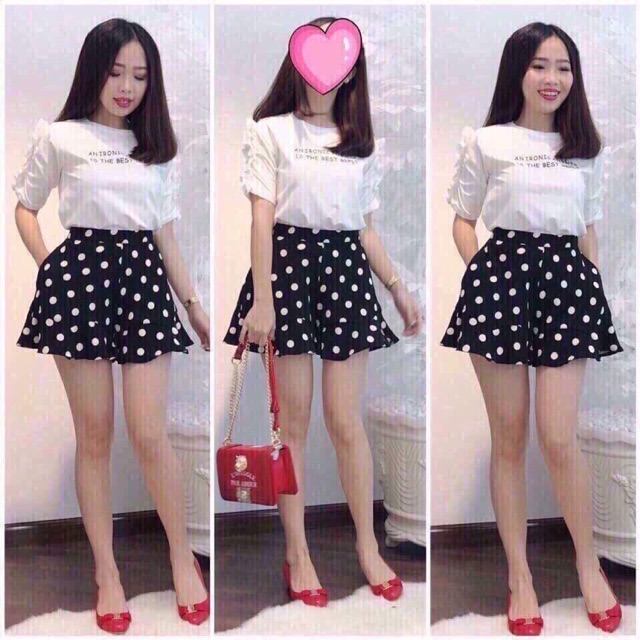 Combo sét quần chấm bi