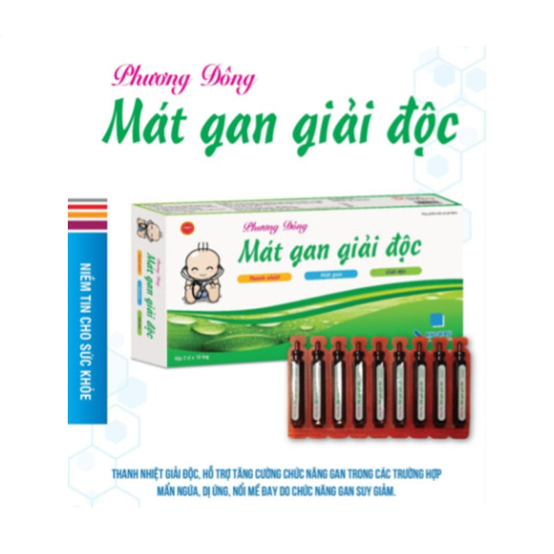 Siro uống Phương Đông mát gan giải độc An Châu - Hộp 20 ống - Globalpharma