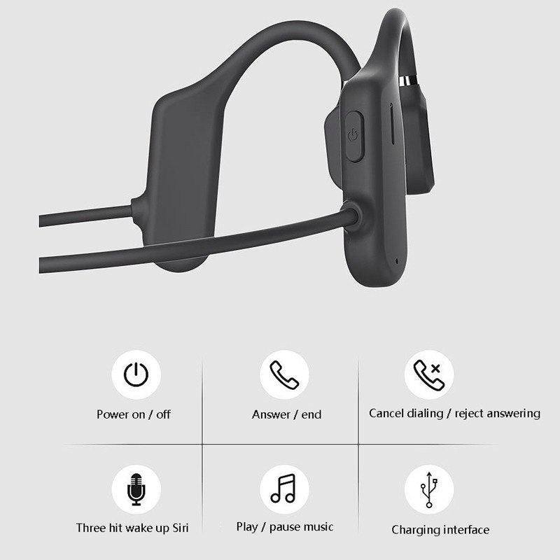 DYY-1 Wireless Sports Bluetooth Headphones Binaural External Waterproof Earphones Ear Hanging Air Guide Long Standby