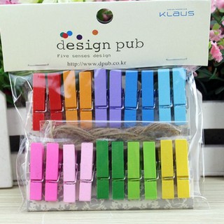 Set 20 kẹp gỗ và 2m dây treo ảnh