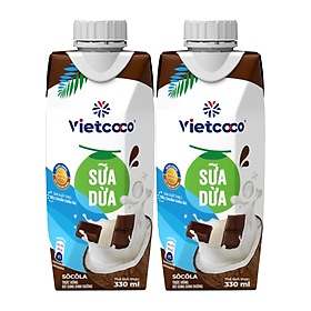 1 thùng ( 12 hộp) Sữa Dừa mix vị  sô-cô-la 330ml/hộp VIETCOCO