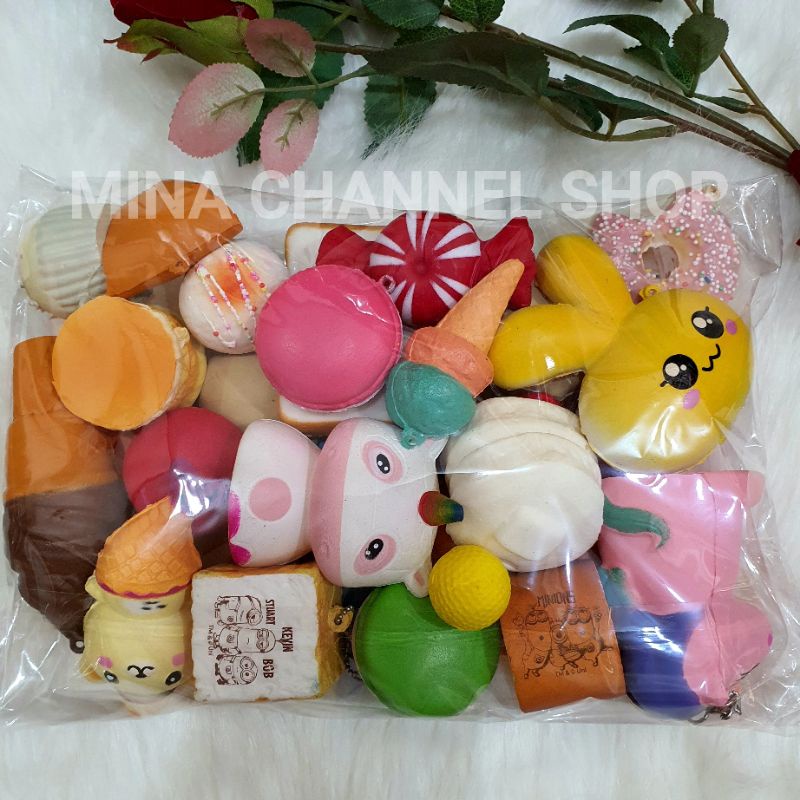 Squishy mini chính hãng Nhật Bản hàng cao cấp siêu dễ thương, mềm thơm chậm tăng kèm bao bì trong cho từng Squishy