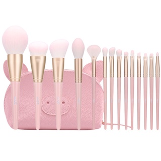 Bộ cọ trang điểm MSQ 14 cây màu hồng kèm ví đựng