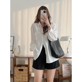 Áo sơmi lụa hàn oversize/Áo sơmi lụa tay phồng