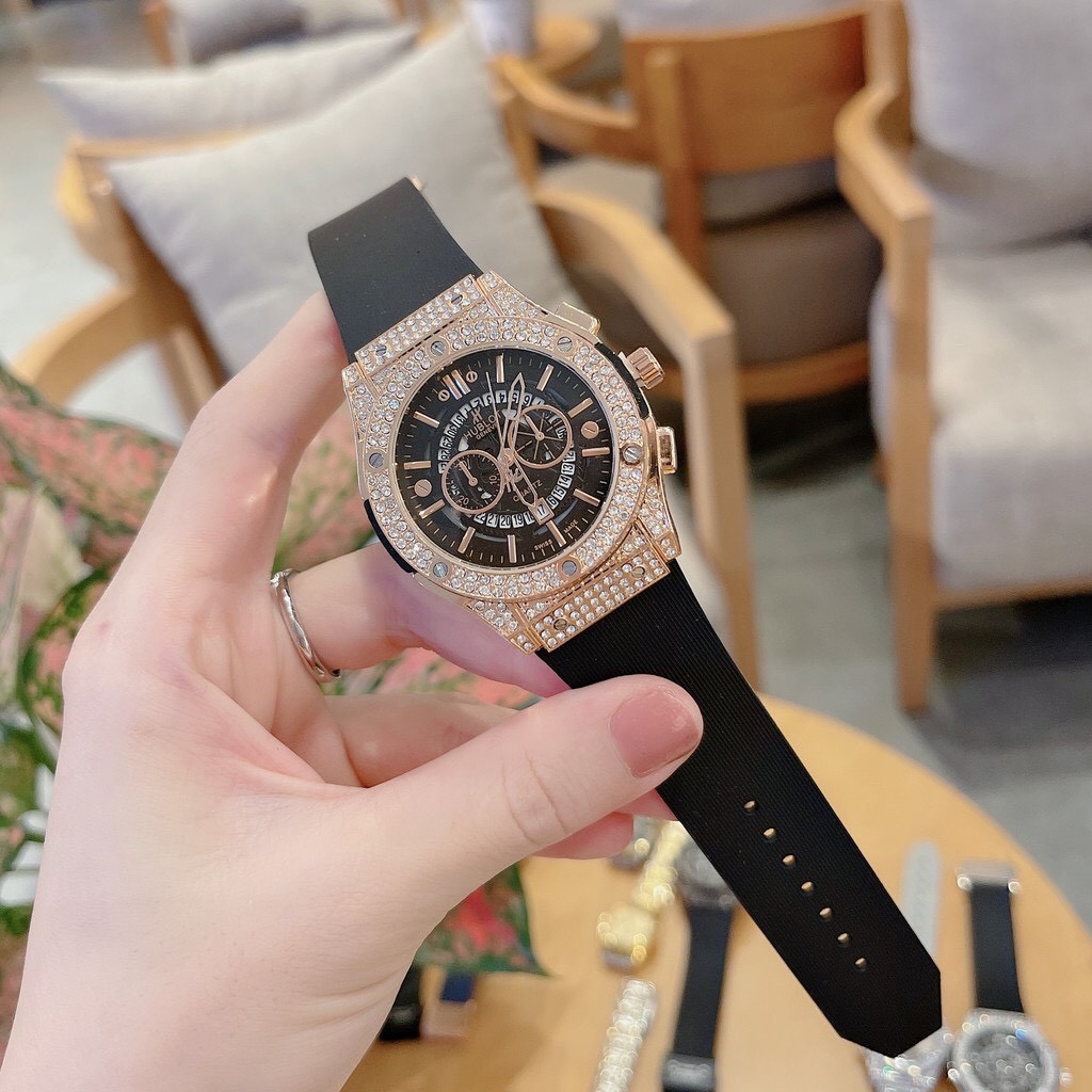 Đồng hồ Nam nữ Hublot mặt đính đá dây cao su hương thơm vani BH 12 tháng | BigBuy360 - bigbuy360.vn