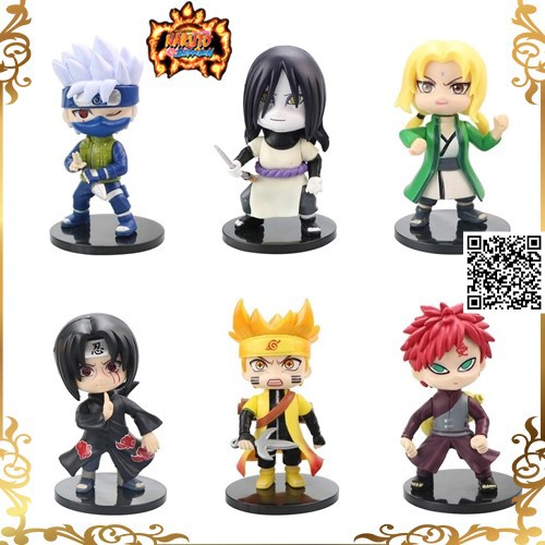 1281 Mô hình Chibi Ninja Naruto nhiều hình Jiraiya Naruto Sakura Itachi Gaara Hinata