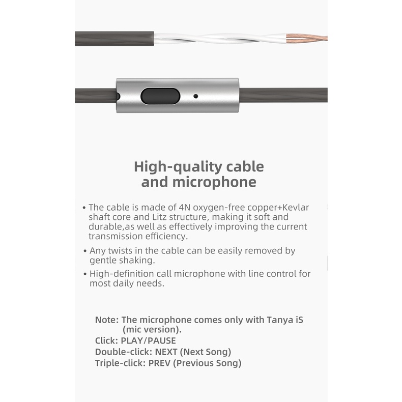 Tai Nghe Nhét Tai Tanchjim TANYA Jack 3.5mm Có Micro Âm Thanh Sống Động