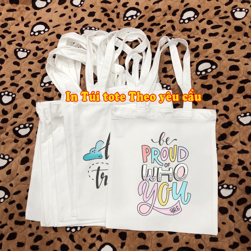 Túi tote in theo yêu cầu logo in ảnh,in anime manga TokyoRevengers genshin impact miku... có túi tote canvas trắng trơn