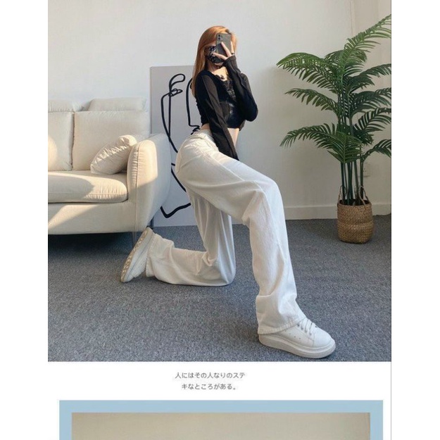 Quần suông trơn lưng cao