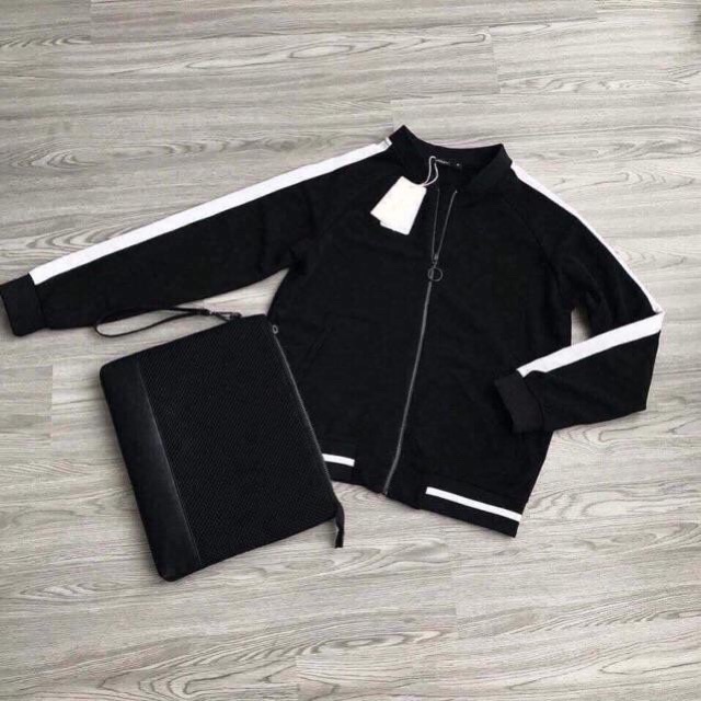 Aoa bomber phối sọc tay | BigBuy360 - bigbuy360.vn