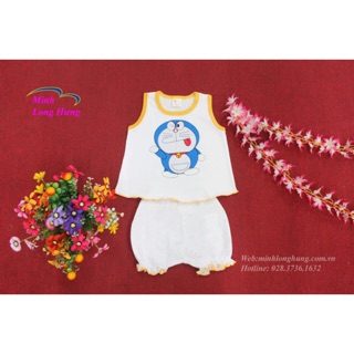 Bộ bé gái sát nách 100% cotton