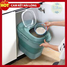 Thùng đựng gạo thông minh chống ẩm móc, mối mọt kèm cốc gấp gọn 50kg
