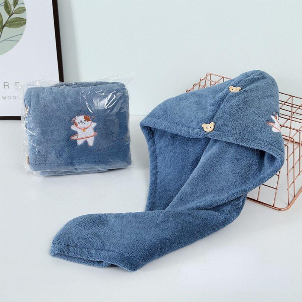 Mũ Trùm Tóc Thấm Hút Nước Nhanh Khô In Họa Tiết Hoạt Hình Dễ Thương Tiện Dụng Cho Nhà Tắm