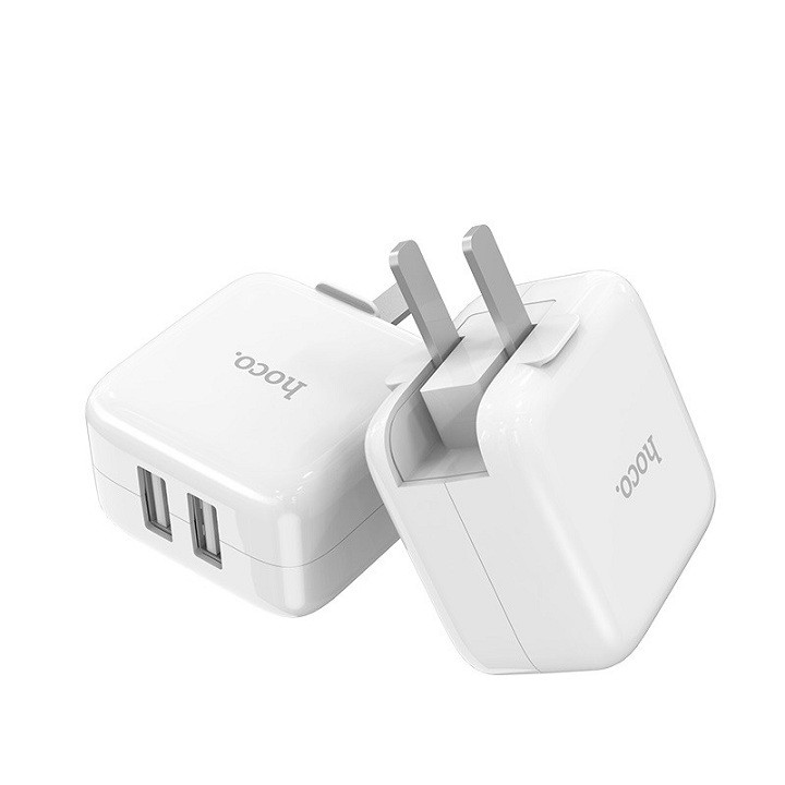 Củ sạc 2 cổng USB 2A Hoco C54 tích hợp sạc nhanh Fast charging, chân gập thu gọn 90 độ