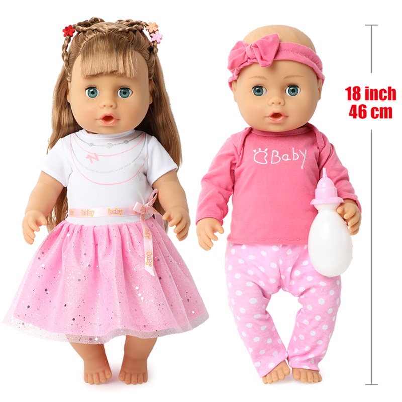 Set 18 Búp Bê Em Bé Sơ Sinh Bằng Vinyl Mềm Mại Xoay 360 Độ Có Thể Giặt