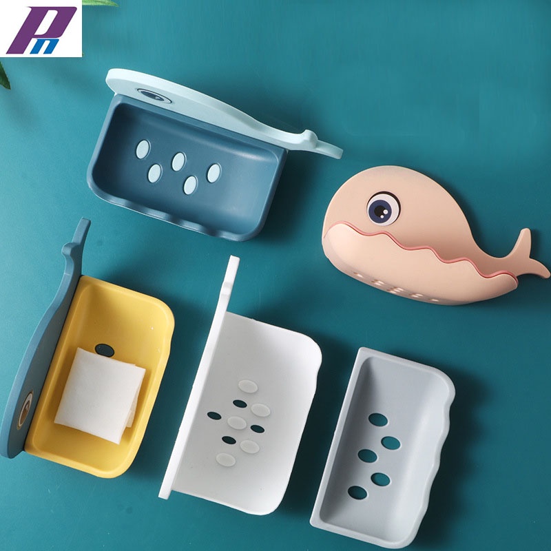 Khay Đựng Xà Bông Dán Tường Hình Cá Voi Dễ Thương Dính Chắc Chắn 24
