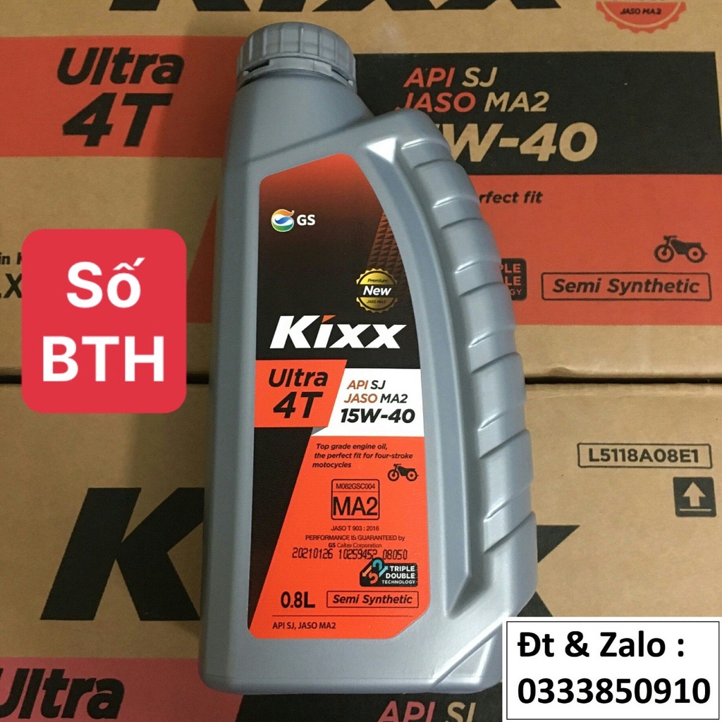 Nhớt xe số bán tổng hợp Kixx Ultra 4T Semi Synthetic 15w40 / 20w50