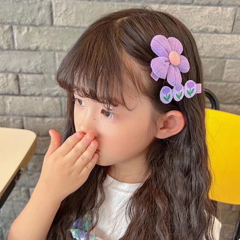 Set 8 Kẹp Tóc Nơ Họa Tiết Hoạt Hình Phong Cách Hàn Quốc Cho Bé Gái