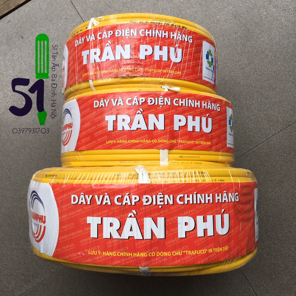 [Bán theo mét] Dây điện chính hãng Trần Phú 2x6, 2x4