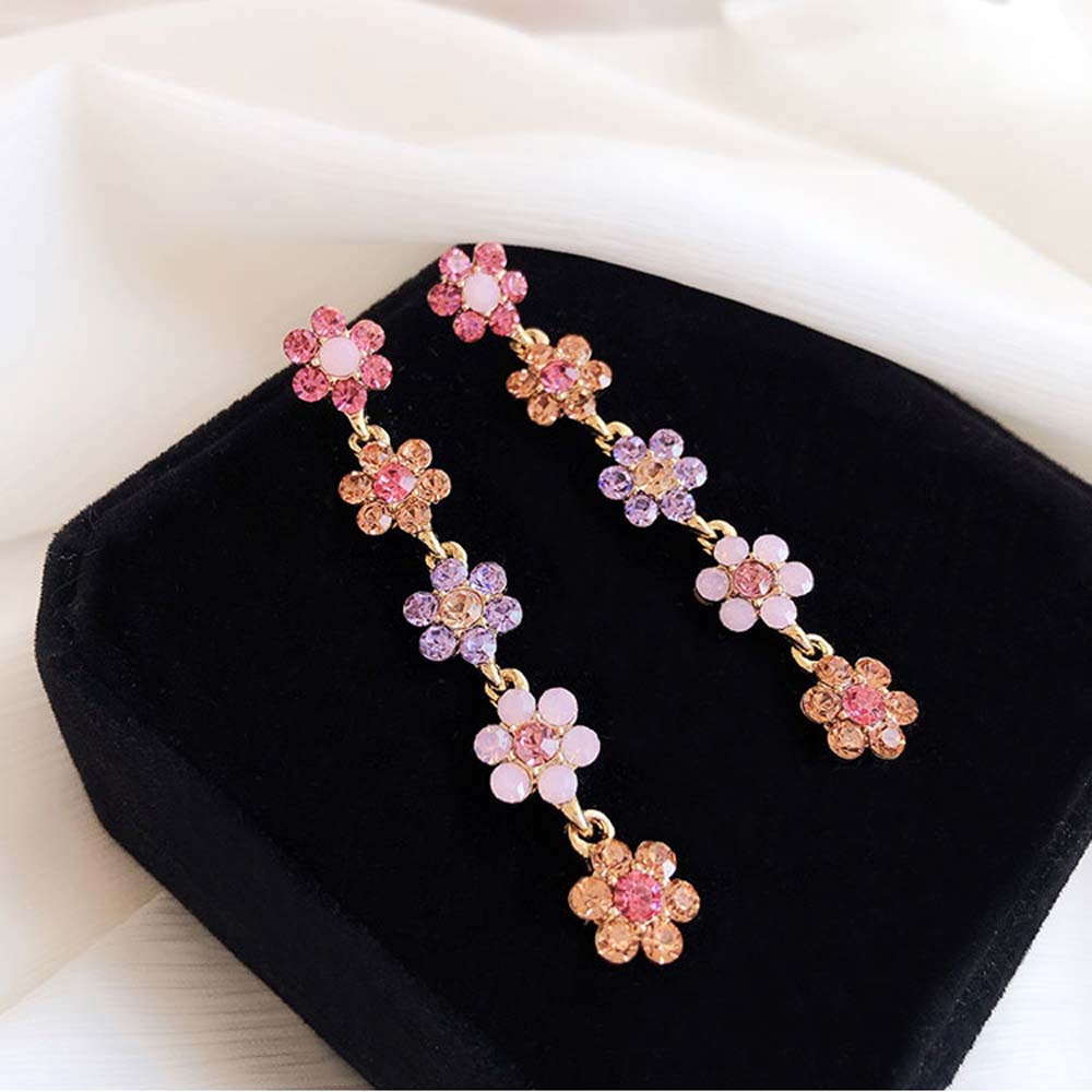 Bông tai hình hoa nhiều màu sắc quà tặng cho nữ