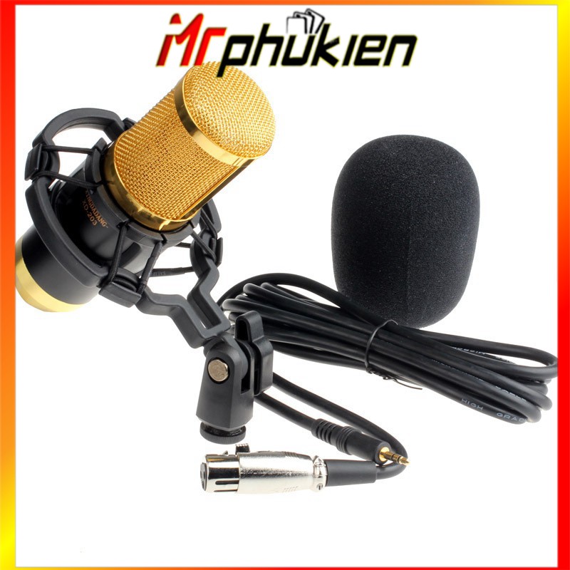 Micro Thu Âm,Hát Karaoke, Livestream Hút Âm Tốt, Tặng Kèm Kẹp Micro Và Lọc Âm Màu Ngẫu Nhiên - MrPhukien