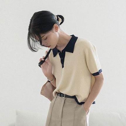 Áo thun dệt kim NZN tay ngắn thời trang xinh xắn cho nữ với 3 màu tùy chọn