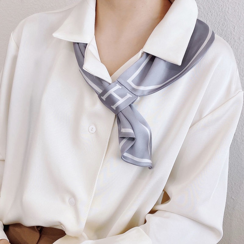 Khăn choàng GAVINBROWN chất liệu lụa tốt in hoa văn 2 mặt dễ phối y phục