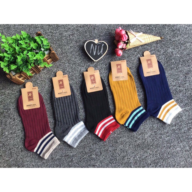 Combo 5 đôi Tất cổ kẻ nhiều màu