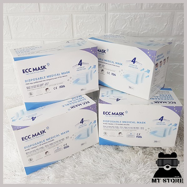 Khẩu trang y tế 4 lớp kháng khuẩn ECC MASK chính hãng - Hộp 50 cái (hàng có sẵn), ảnh thực tế | BigBuy360 - bigbuy360.vn