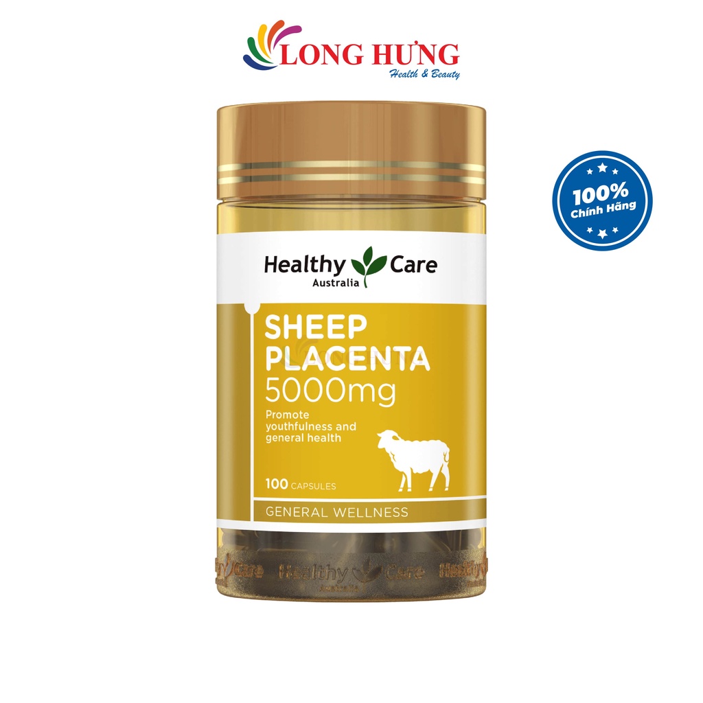 Viên uống Healthy Care Sheep Placenta 5000mg hỗ trợ làm đẹp da